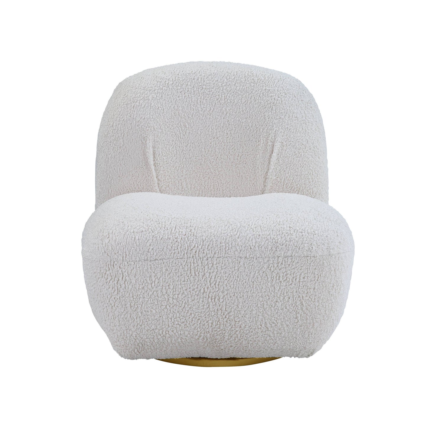 32" White Sherpa Swivel Slipper Chair