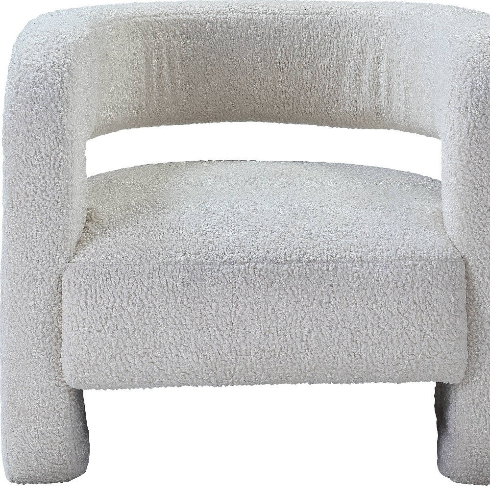 32" White Sherpa Solid Color Barrel Chair