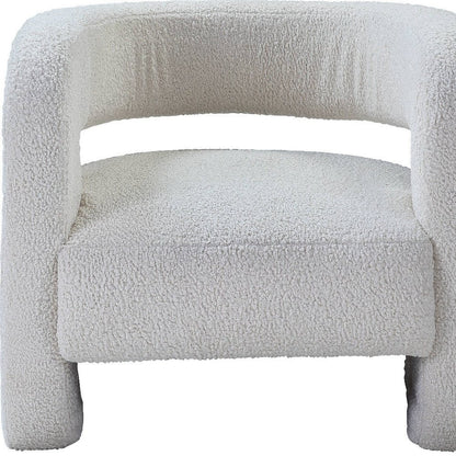 32" White Sherpa Barrel Chair