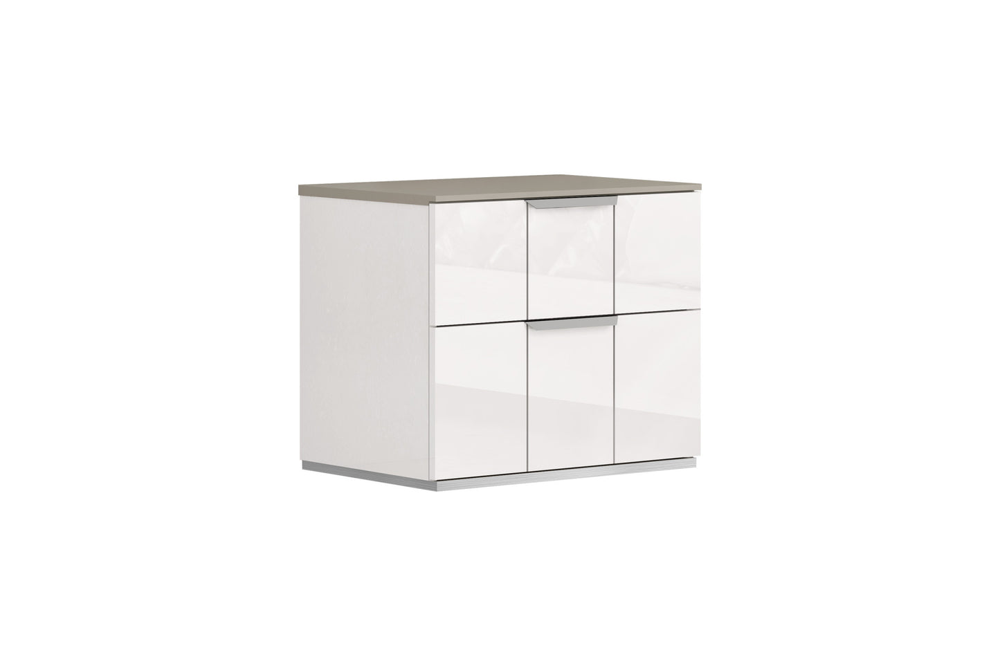 20" White Contemporary Two Drawer Nightstand