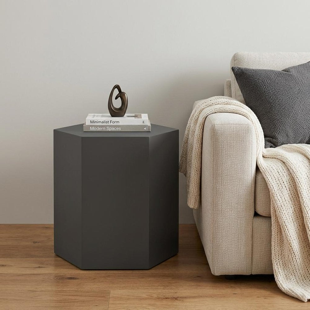 9" Gray Wood End Table