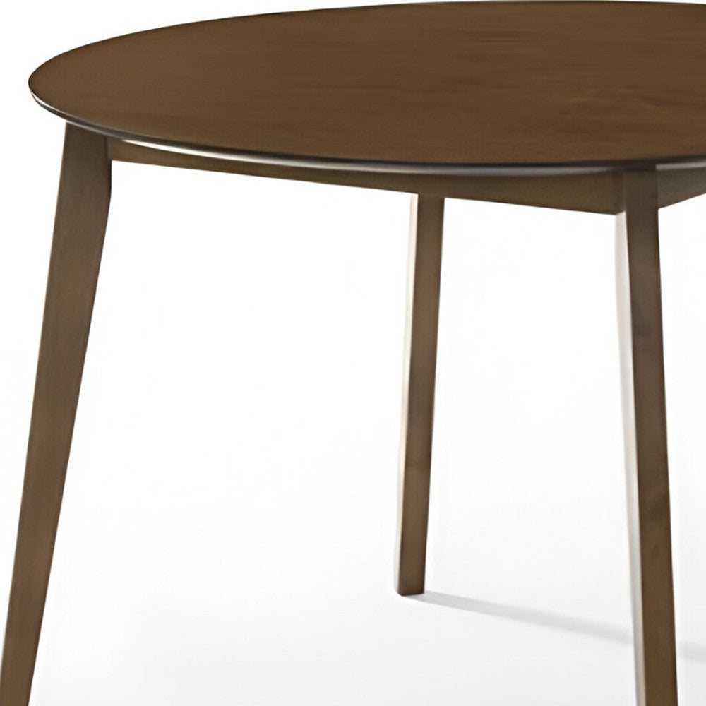 42" Brown Wood Round Top Dining Table