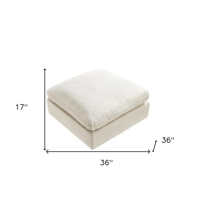 36" Charcoal Linen And Black Ottoman