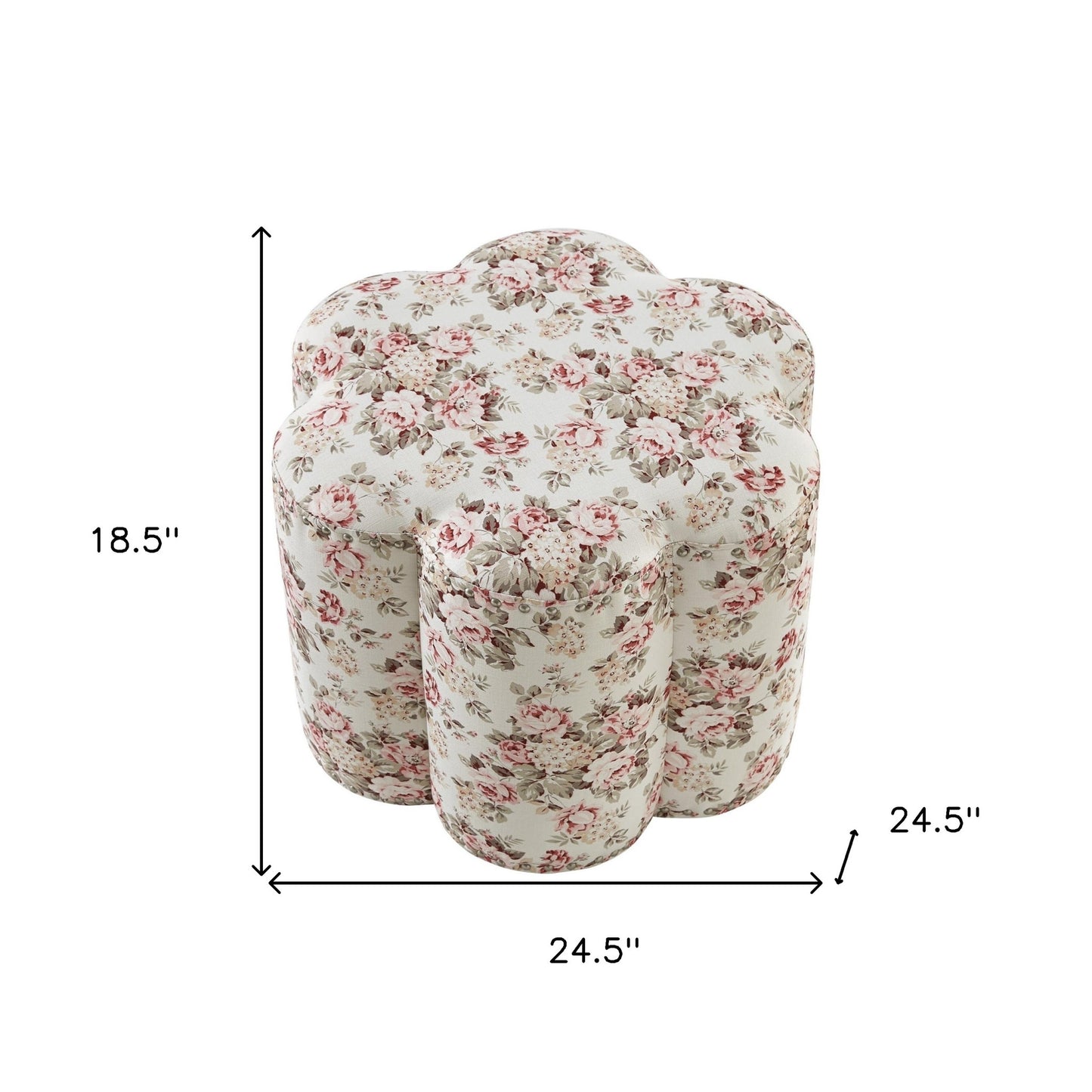 25" Ivory Linen Specialty Ottoman