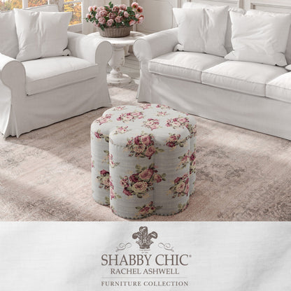 25" Ivory Linen Specialty Ottoman