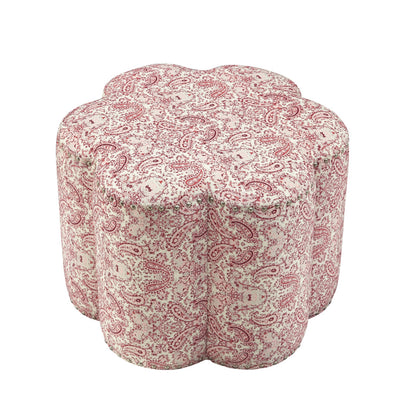 25" Ivory Linen Specialty Ottoman