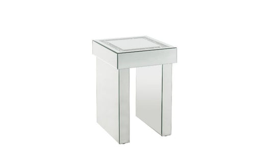 24" Silver Glass Square End Table