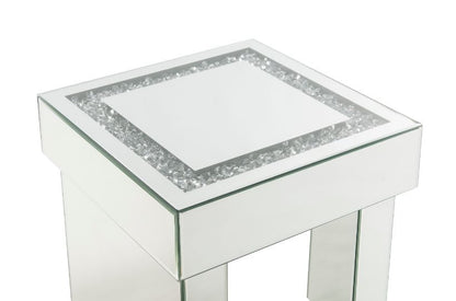 24" Silver Glass Square End Table