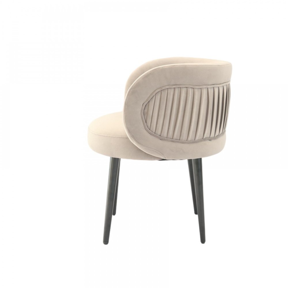 24" Gray And Black Velvet Arm Chair