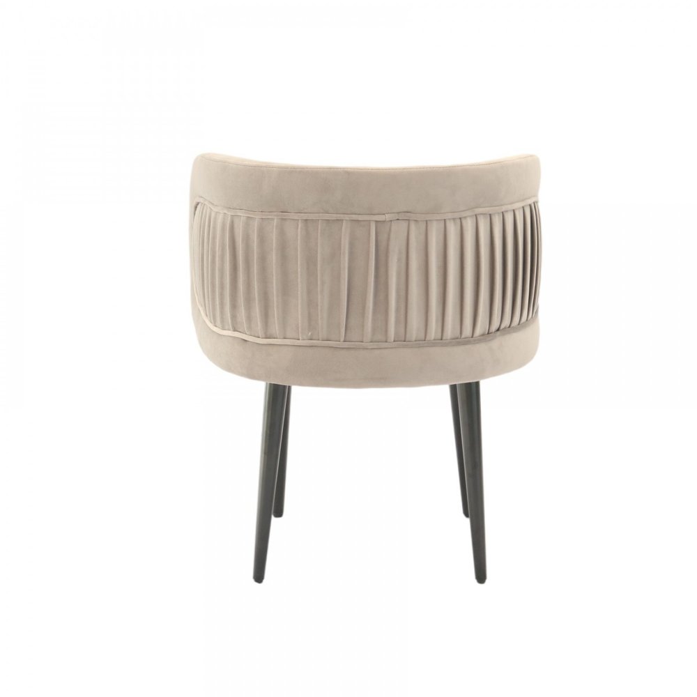 24" Gray And Black Velvet Arm Chair