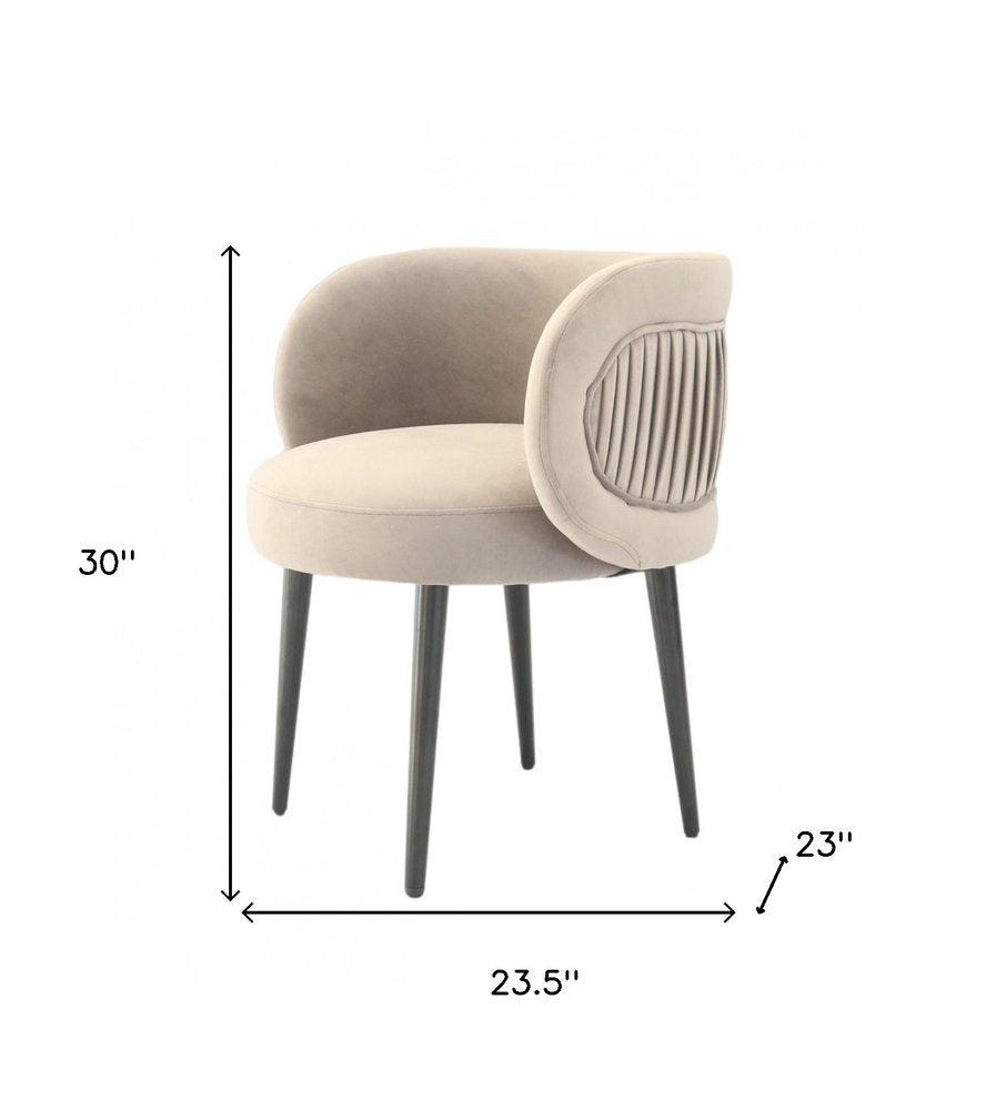 24" Gray And Black Velvet Arm Chair