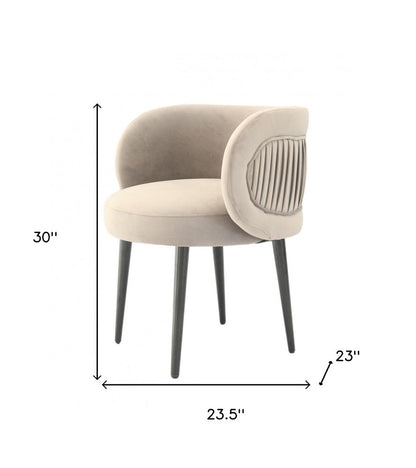 24" Gray And Black Velvet Arm Chair