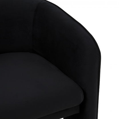 24" Black Velvet Barrel Chair