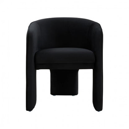 24" Black Velvet Barrel Chair