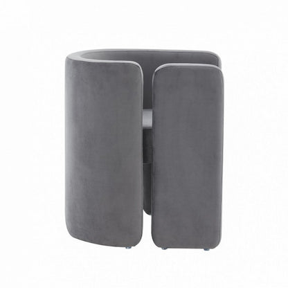 24" Gray Velvet Arm Chair