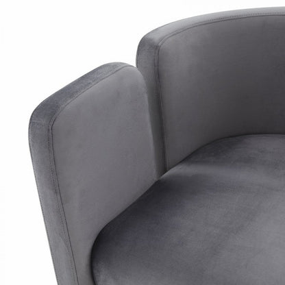 24" Gray Velvet Arm Chair