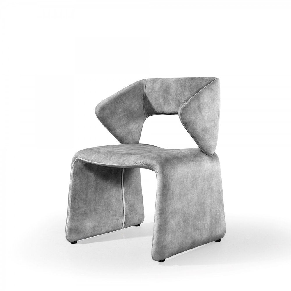 25" Light Gray Velvet Side Chair