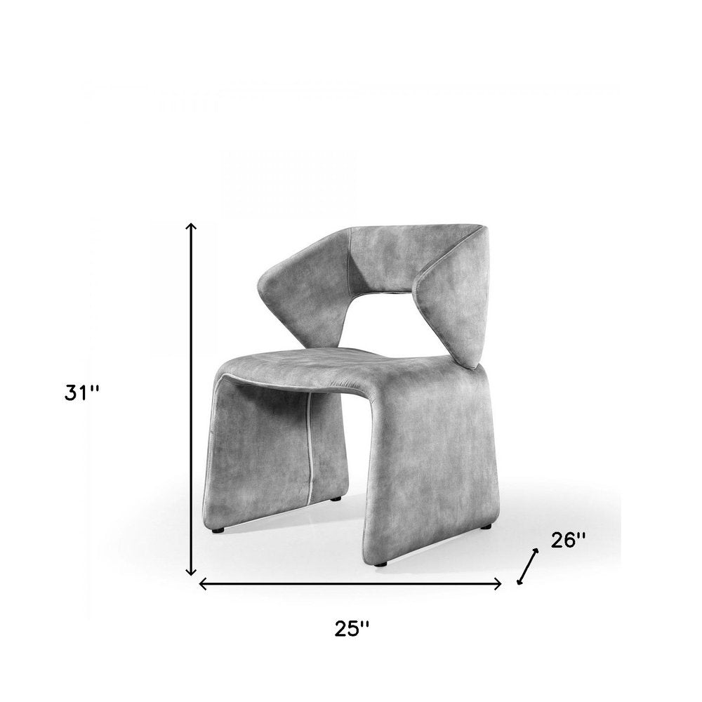 25" Light Gray Velvet Side Chair
