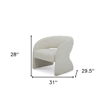 31" Cream Textural Solid Color Arm Chair