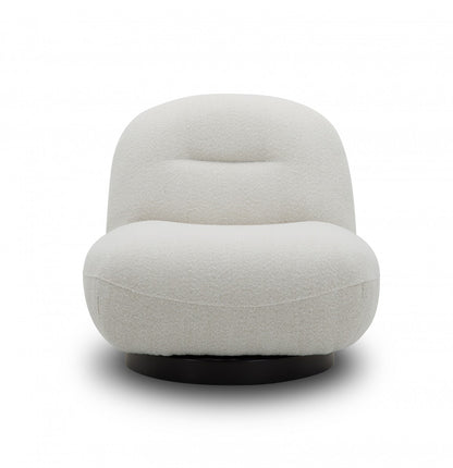 33" Cream Fabric Swivel Lounge Chair