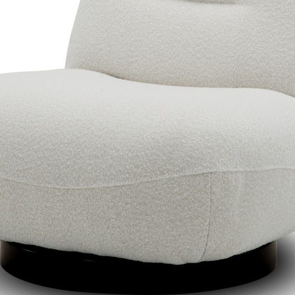 33" Cream Fabric Swivel Lounge Chair