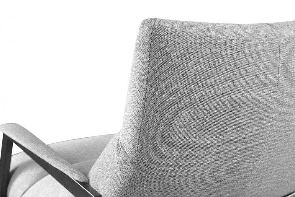 32" Gray And Black Upholstered Tufted Arm Chair