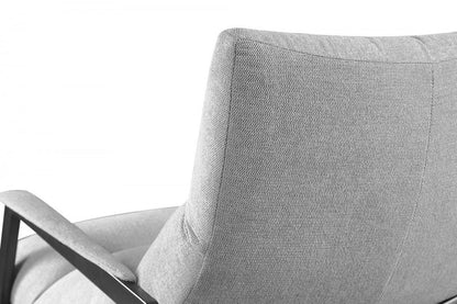 32" Gray And Black Upholstered Tufted Arm Chair