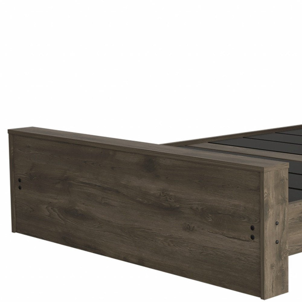 Dark Brown Wood Full Bed Frame