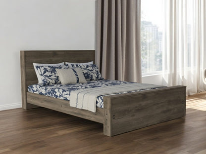 Dark Brown Wood Full Bed Frame
