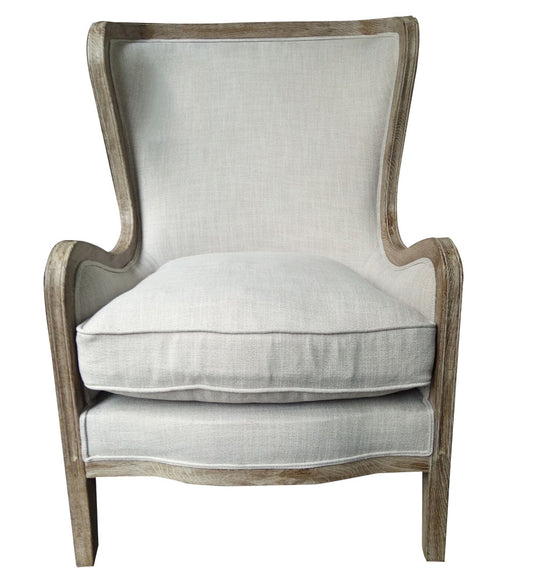 28" Ivory Taupe Linen Solid Color Lounge Chair