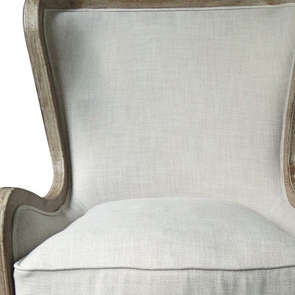 28" Ivory Taupe Linen Solid Color Lounge Chair