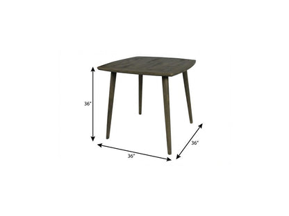 36" Brown Square Solid Wood And Metal Dining Table