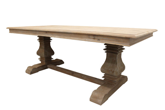 84" Gray Solid Wood Dining Table