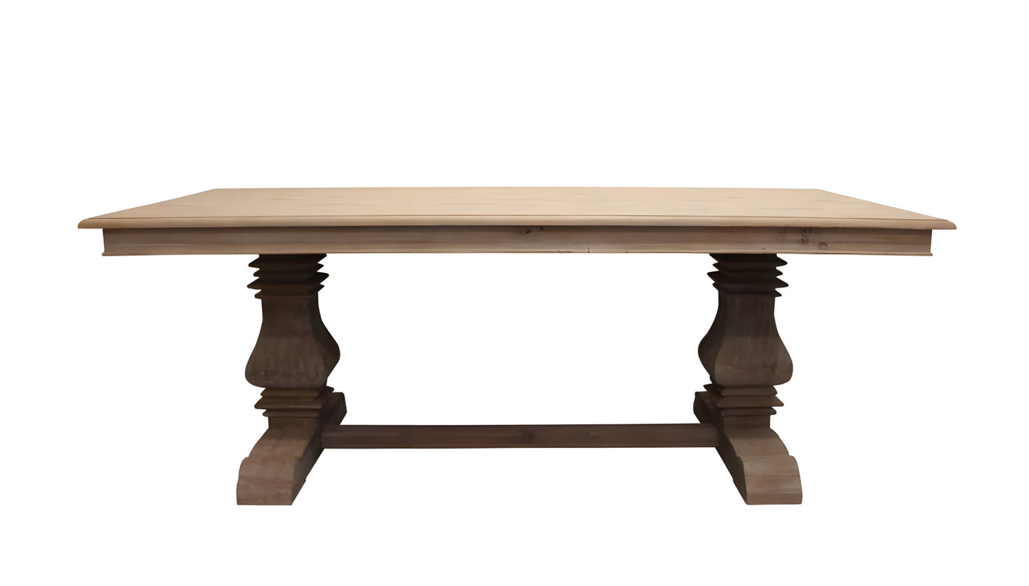 84" Gray Solid Wood Dining Table