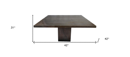 42" Brown Solid Wood Dining Table