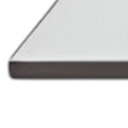 39" Clear and White Glass And Wood Square Pedestal Coffee Table With Shelf