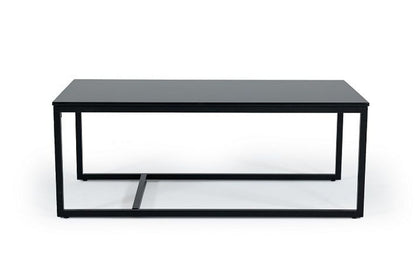 47" Black Faux Marble And Steel Frame Coffee Table