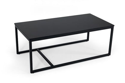 47" Black Faux Marble And Steel Frame Coffee Table
