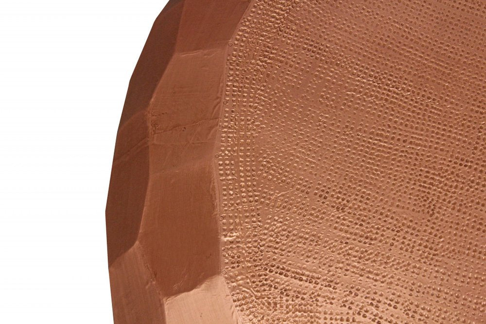 28" Copper Iron Hexagon Drum Drum Coffee Table
