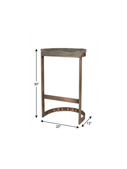30" Gray And Copper Iron Backless Bar Height Bar Chair