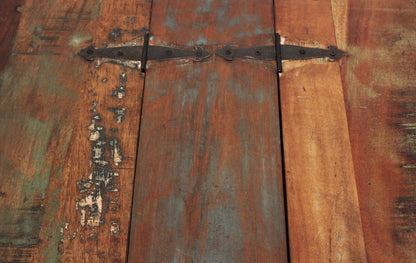 40" Rustic Brown Reclaimed Wood Square Lift Top Coffee Table