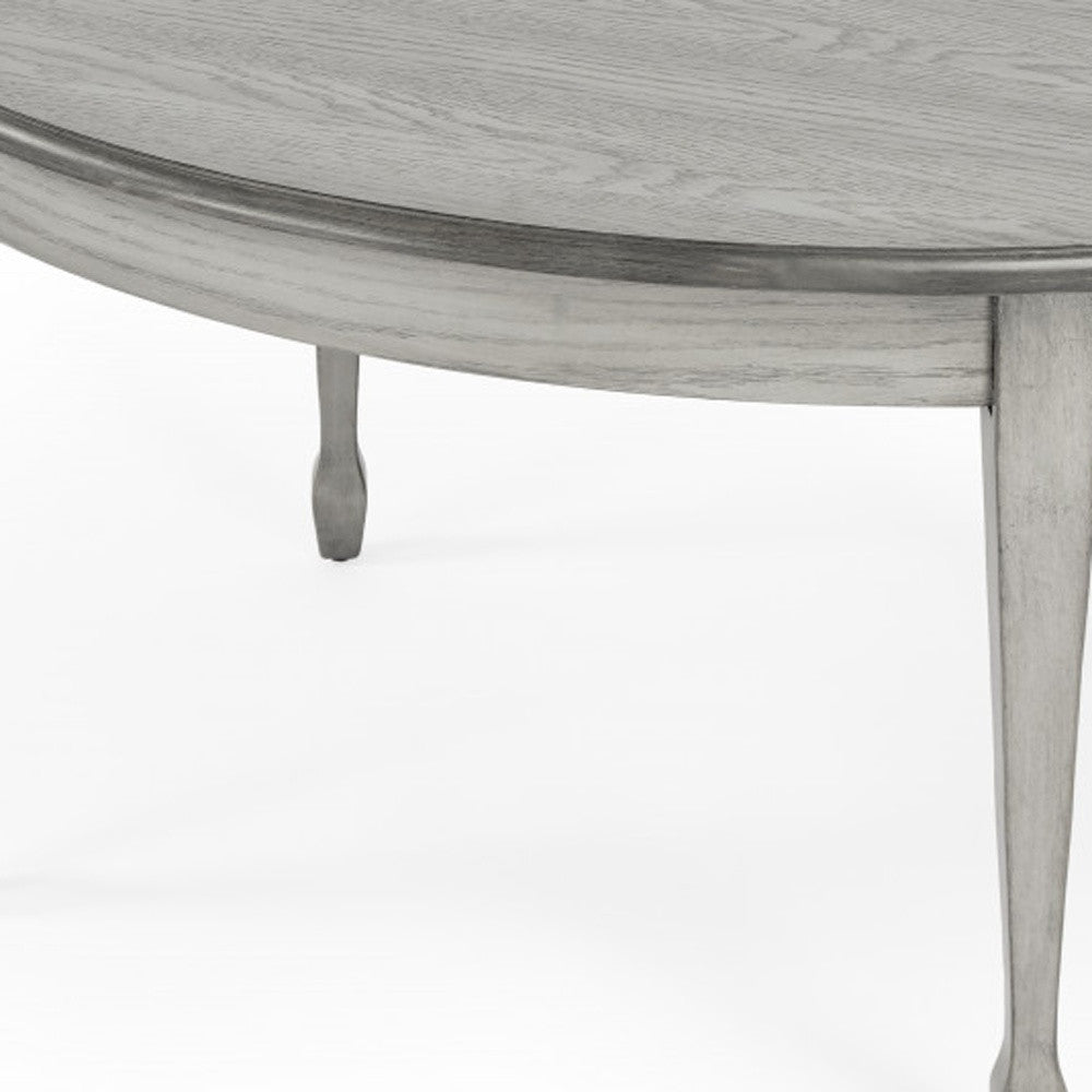 38" Gray Oval Distressed Coffee Table