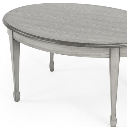 38" Gray Oval Distressed Coffee Table