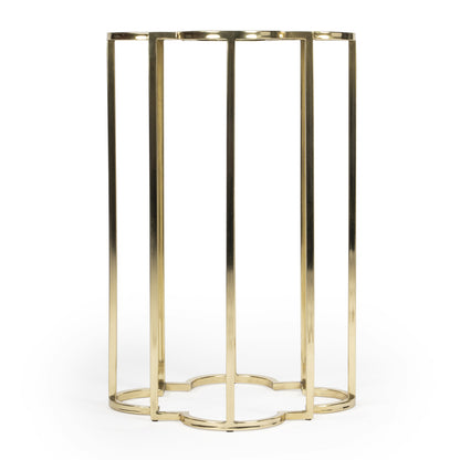 24" Gold And Black Glass Free Form End Table