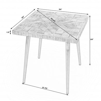 24" Brown Solid Wood Square End Table