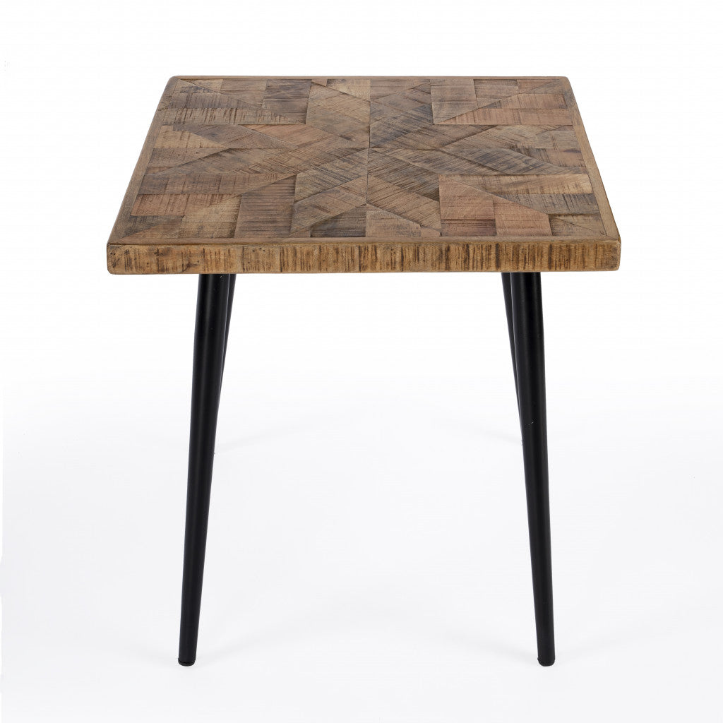 24" Brown Solid Wood Square End Table