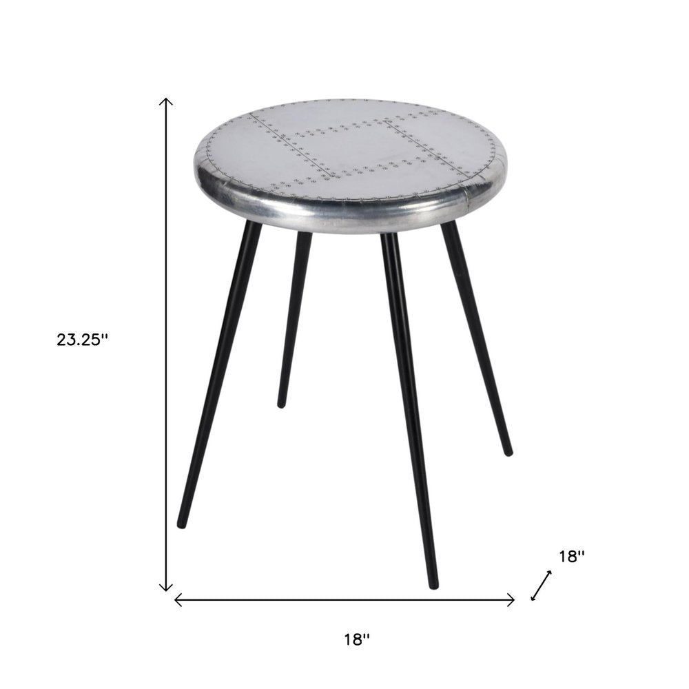23" Silver Round End Table