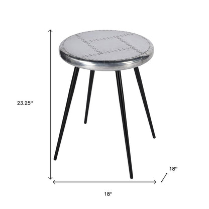 23" Silver Round End Table