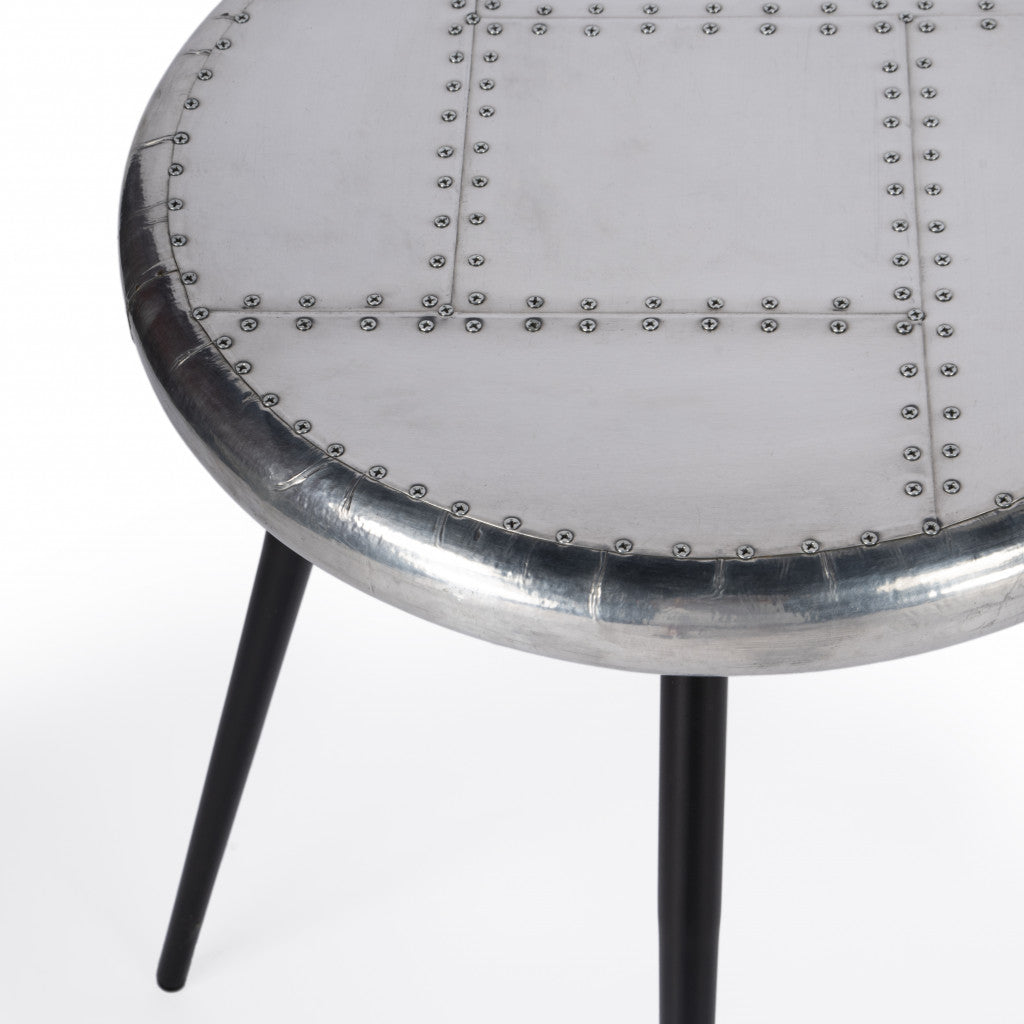 23" Silver Round End Table