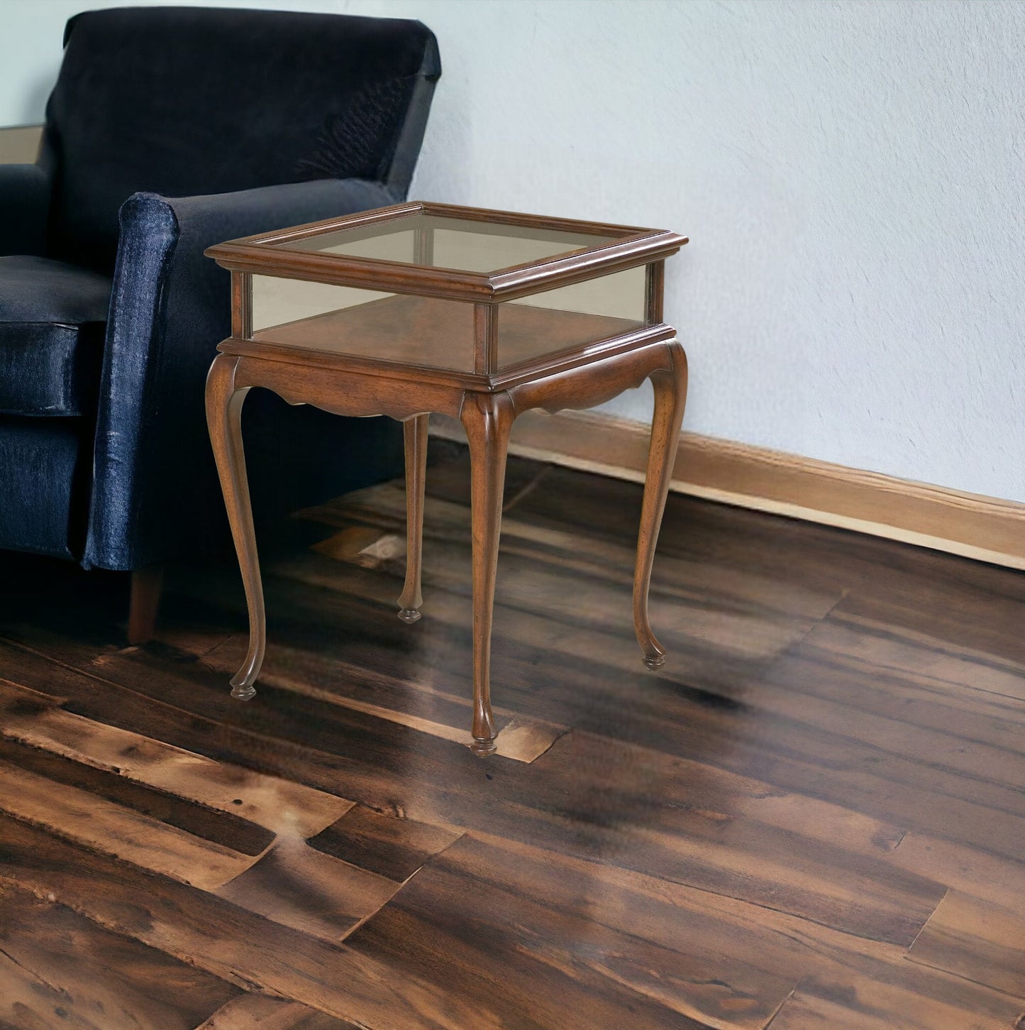 25" Dark Brown Glass Rectangular End Table